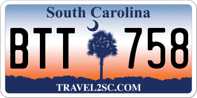 SC license plate BTT758