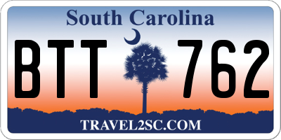 SC license plate BTT762