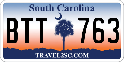 SC license plate BTT763