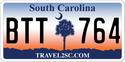 SC license plate BTT764