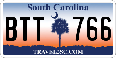 SC license plate BTT766