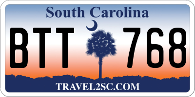 SC license plate BTT768