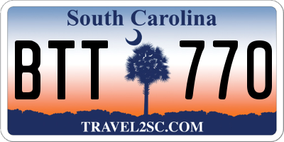 SC license plate BTT770