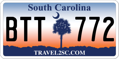 SC license plate BTT772