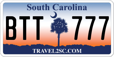 SC license plate BTT777