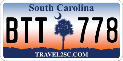 SC license plate BTT778
