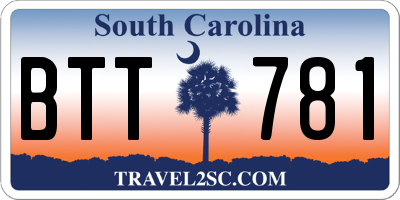 SC license plate BTT781