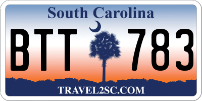 SC license plate BTT783