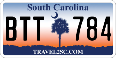 SC license plate BTT784