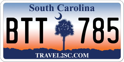 SC license plate BTT785