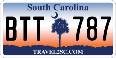 SC license plate BTT787