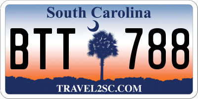 SC license plate BTT788