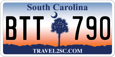 SC license plate BTT790