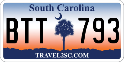 SC license plate BTT793