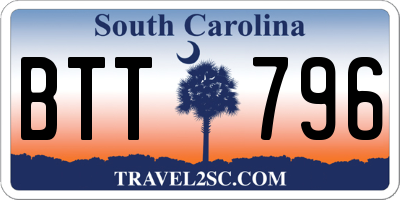 SC license plate BTT796