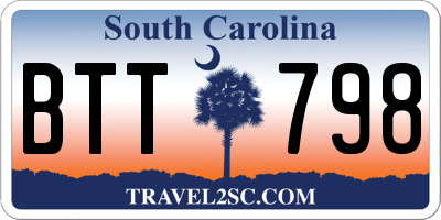 SC license plate BTT798
