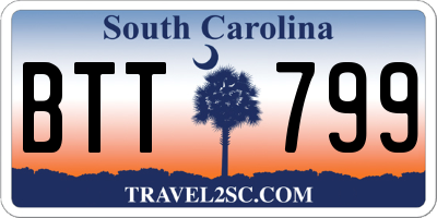 SC license plate BTT799