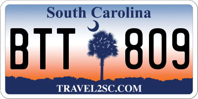 SC license plate BTT809