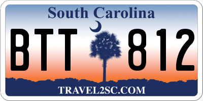 SC license plate BTT812