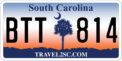 SC license plate BTT814