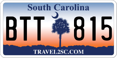 SC license plate BTT815