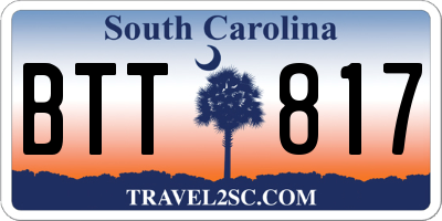 SC license plate BTT817