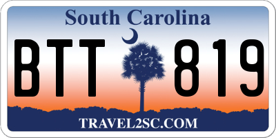 SC license plate BTT819