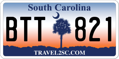 SC license plate BTT821