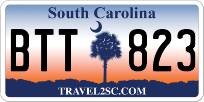 SC license plate BTT823