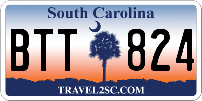 SC license plate BTT824