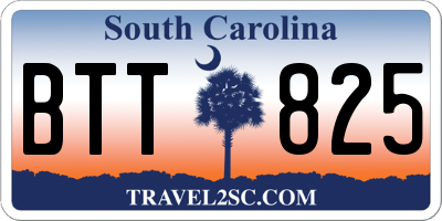 SC license plate BTT825