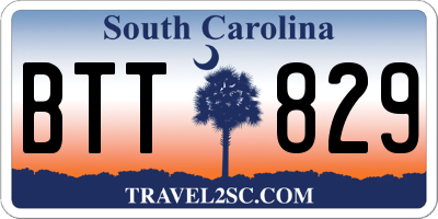 SC license plate BTT829
