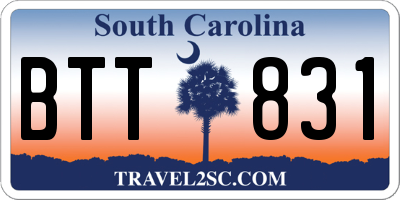 SC license plate BTT831