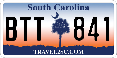 SC license plate BTT841