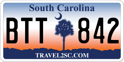 SC license plate BTT842
