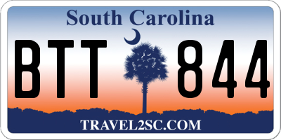 SC license plate BTT844