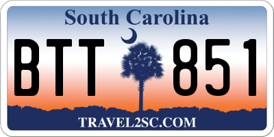 SC license plate BTT851