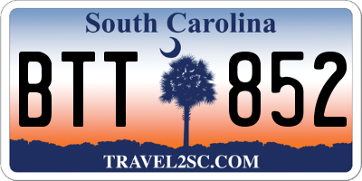 SC license plate BTT852