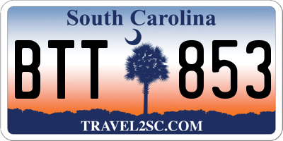SC license plate BTT853