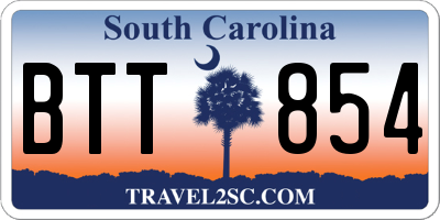 SC license plate BTT854