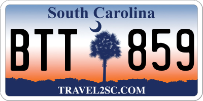 SC license plate BTT859