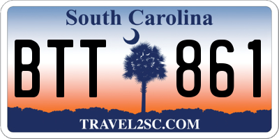SC license plate BTT861