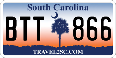 SC license plate BTT866