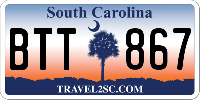 SC license plate BTT867