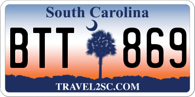 SC license plate BTT869