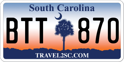 SC license plate BTT870