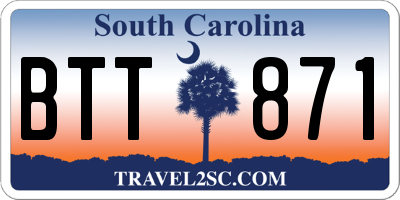 SC license plate BTT871