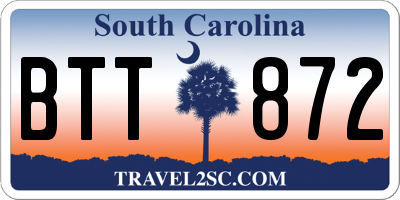 SC license plate BTT872