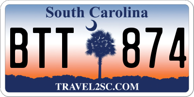 SC license plate BTT874