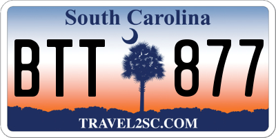 SC license plate BTT877